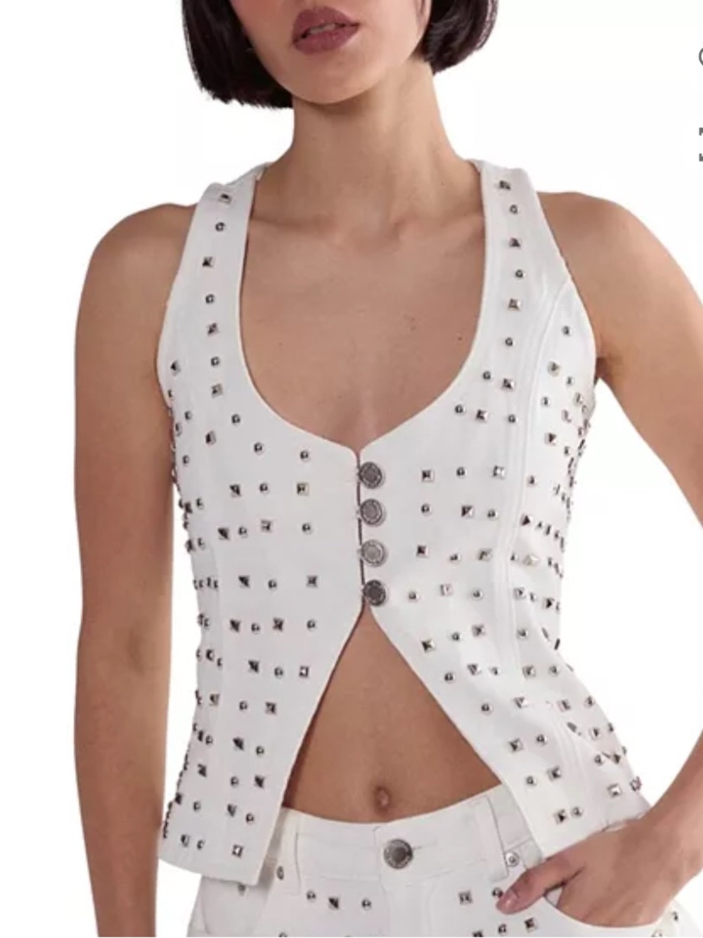 Nasty Gal Studded Denim Corset Top